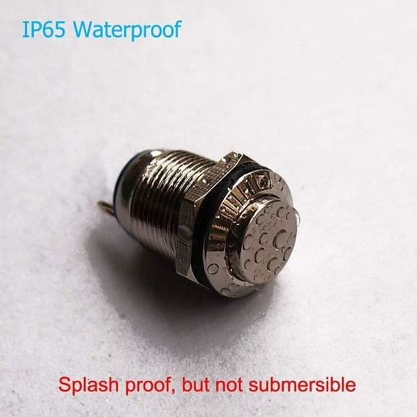 Nosheir Selvspærrende Vandtæt Afbryder - 4 Stykker - 12mm Diameter - Rustfrit Stål - Selvspærrende - IP67 - IK10