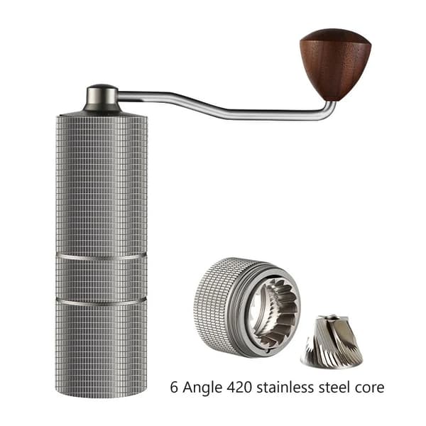 Håndsving Manuel Kaffekværn, Rustfrit Stål Håndkaffekværn Fuld Krops Rifling Hexagonal Slibekerne
