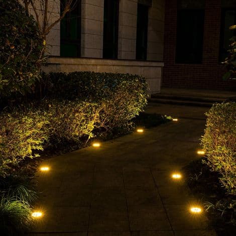 Udendørs solcellelamper, 12 LED'er, 8 stk., Solcellejordlamper, Hvide havelamper, Vandtæt rustfrit stål