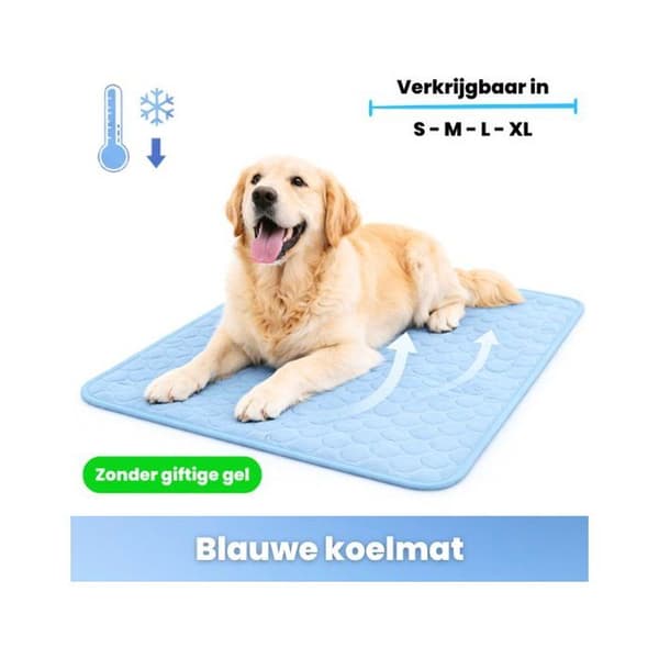 Kølemåtte til hunde og katte | Blå (stor) | 70 x 55 cm | Kølemåtte uden giftig gel | Kølende effekt