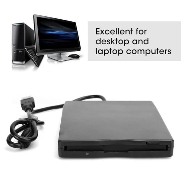 Bærbar diskettstasjon - Eksternt tilbehør - 3,5 tommer - USB 1.1/2.0/3.0 - Windows-kompatibel