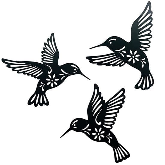 Kolmiosainen kolibri-metalliseinäkoriste