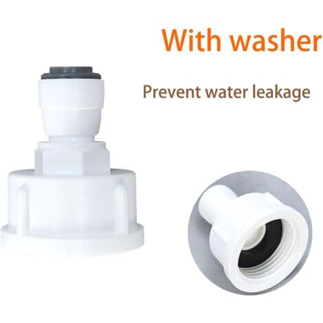 Køleskabsvandslangefitting – Hurtigkobling 1/4\" hun til 3/4\" – Push-in installation – Højkvalitets POM-materiale