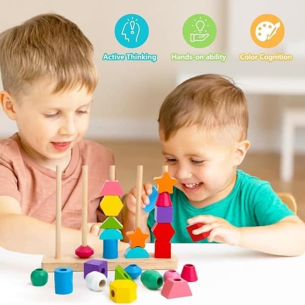 Montessori legetøj - 2-5 år - Finmotorik - 12 farver