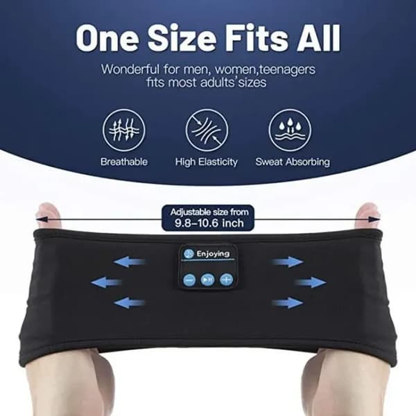 Sovhörlurar - Bluetooth-pannband - Ultratunn HD-stereo - 10 timmars batteritid