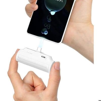 Mini Power Bank med Stativ, Liten 5000mAh Bærbar USB-C Hurtiglader, Egnet for Android Smarttelefoner