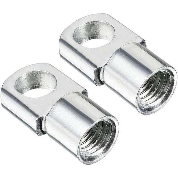M8 gassfjærende endestykke, 8 mm innvendig gjenge, hulldiameter, A3 stål, sølv, 2 stk.