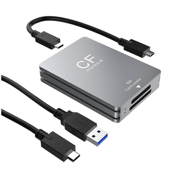 2-i-1 CFexpress Typ A SD-kortläsare USB 3.2 10 Gbps Minneskortläsare CFexpress Kortläsare Adap