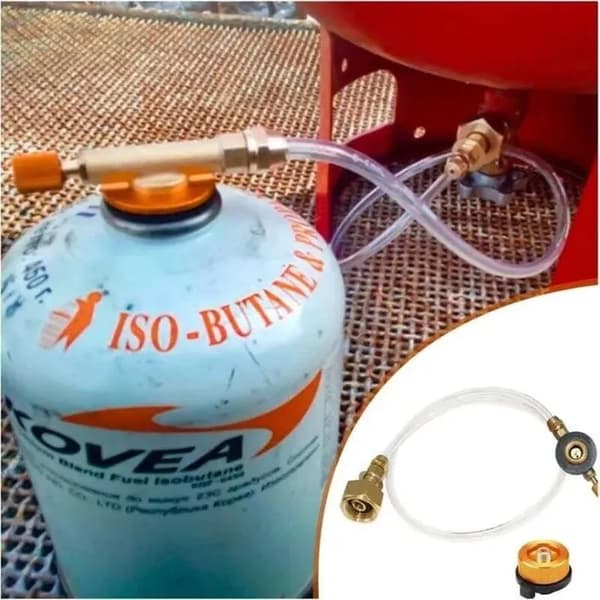 Gaskassettadapter för friluftskök - Camping - Automatiskt avstängningssystem