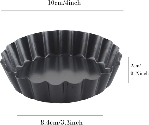 10 cm äggtårtaform med lyftbar botten, non-stick beläggning, set om 6