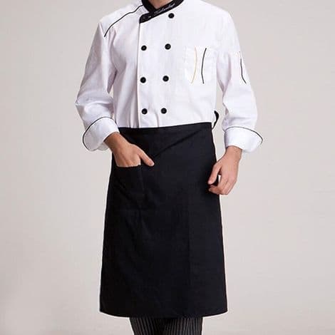 Mellomlang kjøkkenforkle, midjeforkle, kokk/servitør uniform