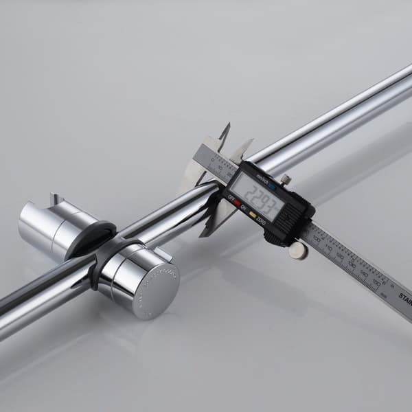 Utskiftbar dusjhodeholder for dusjbord, justerbar diameter 18-25 mm, ABS krombelegg (sølv)