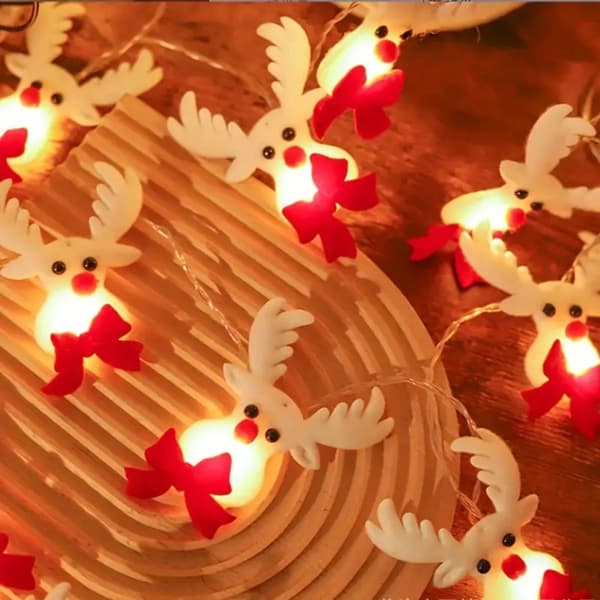 Jule-elg lyskæde til hjemme- og havepynt, 3M 10LED USB model lyskæde