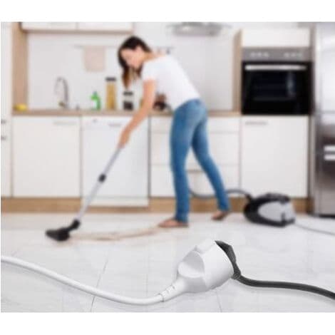 5m forlængerkabel med Schuko 16A/250V sikkerhedsstik, hvid