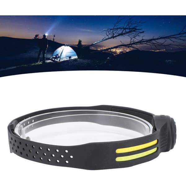 COB LED Hodelykt med 6 Lysmoduser, 360 Graders Rotasjon, Vanntett Bevegelsessensor Hodelykt for Utendørs Løping og Sykling