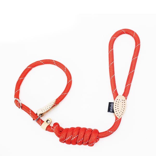 Hundträningskoppel med Reflexögla - 0.6cm Diameter x 150cm Lång (Röd)