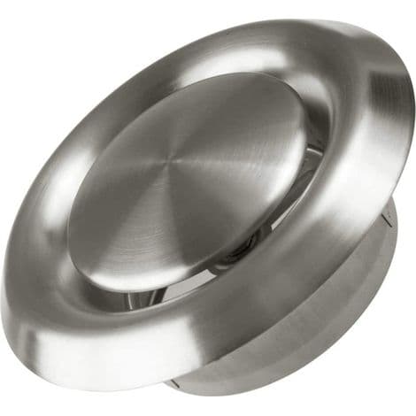 Rund ventilationsrist i 304 rustfrit stål - 100 mm - Skruemontering - Insektbeskyttelse