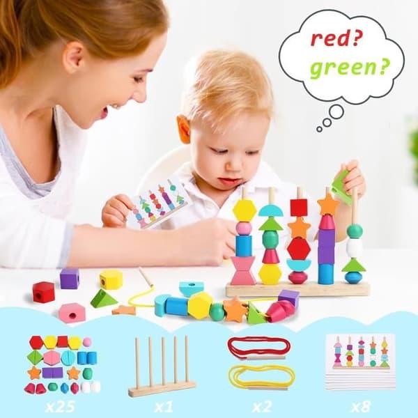Montessori legetøj - 2-5 år - Finmotorik - 12 farver