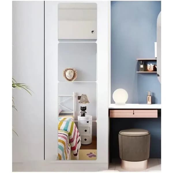 Rektangulär väggspegel - 30x30 cm - 4 delar - Självhäftande