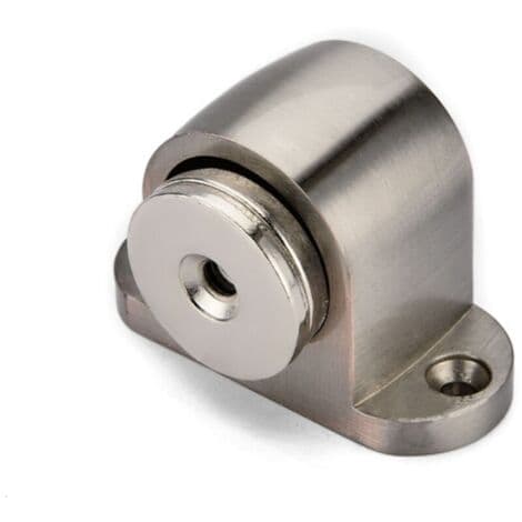 Magnetisk dørstopper, gulvmontert, børstet metall