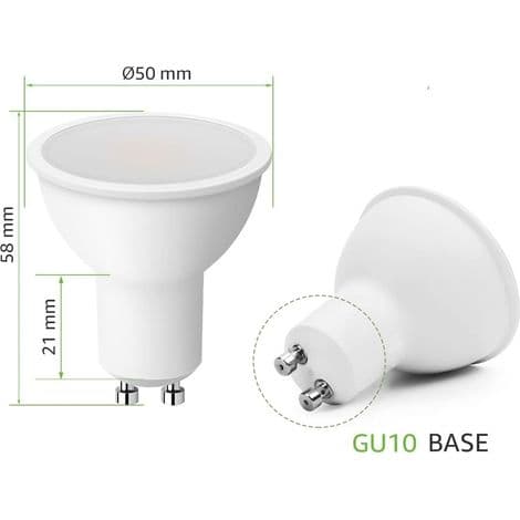 Förpackning med 6 E27 5W LED-spotlightlampor (motsvarande 50W), varmt ljus, ej dimbara