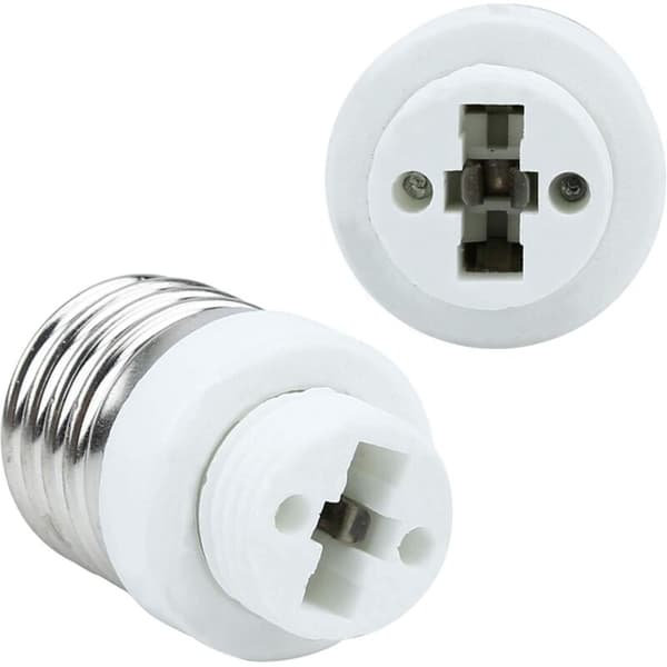 4x E27 til G9 lampefatningsadapter i HVIT - Sett med 4 omformere for lampefatninger for gløde-, LED-, halogen- og energisparepærer