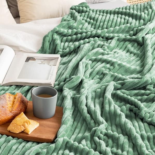 Blød Fleece Flannel Sofa Tæppe Plaid Blød Sofa Kast til Soveværelse Sofa Seng Lænestol 150x200cm Lysegrøn