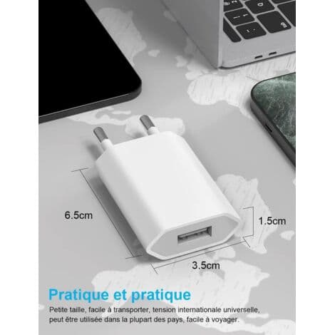 Pakkeopladerstik, USB-adapter, Universal USB-A 5V 1A strømstik