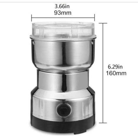 Elektrisk kaffekværn og blender til kaffebønner, hørfrø og andre krydderier - rustfrit stål 26@