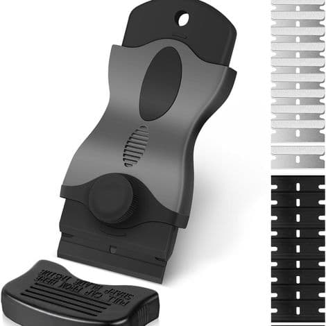 PCS Keramisk Toppskrape med 10 Plastskraper + 10 Metallblader, Svart
