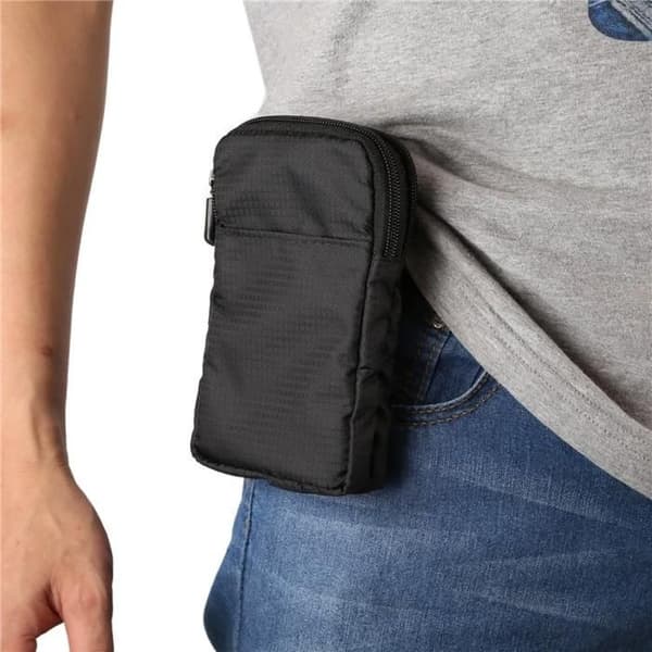 Universal 6,3 til 6,9 tommer crossbody telefonetui med elastisk bæltestrop til camping og udendørs løb