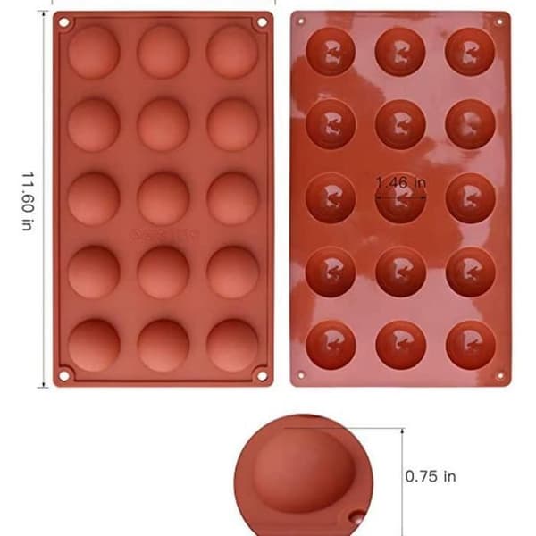 Dessertform - Silikone - 15 hulrum - Rød - 2 stk.