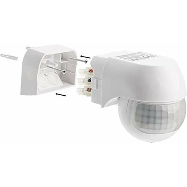 Infraröd rörelsedetektor med 30m räckvidd - 180° rotation - Utomhusmontering - Energibesparande