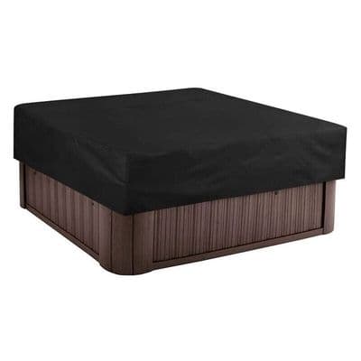Firkantet poolovertræk, solafdækning til swimmingpools, elastisk søm, UV-beskyttelse, 231×231×30 cm, sort etiket