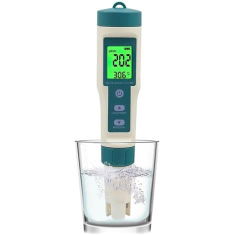 8-i-1 Elektronisk pH-måler – Tester pH, TDS, Salinitet, EC, ORP, Temperatur – Til swimmingpools, akvarier, hydroponik