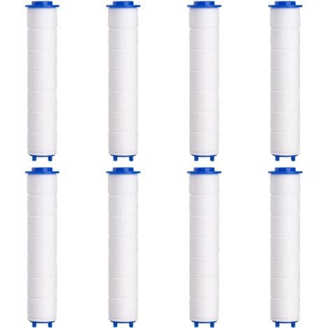 Dusjhodefilter, 8 stk. avtakbart anti-kalk PP-bomull dusjfilter for dusjhode (95 mm)