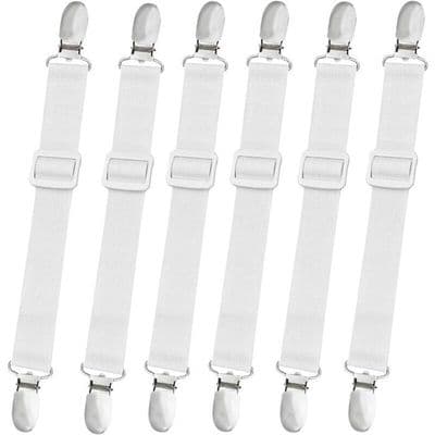 Justerbar dra-på-lakanrem - XVX - 8-pack - Universellt justerbar - Säker och diskret fästning - 30 sekunders installation