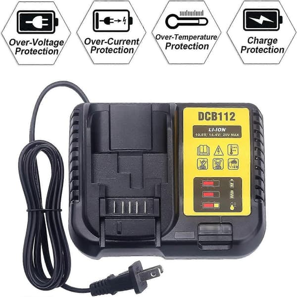 DCB112 Hurtiglader Erstatning til Dewalt 12V-20V MAX Lithium Batterilader