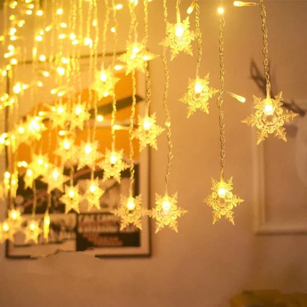 Gradient LED Ljusslinga Blinkande Snöshow Jul Bröllopsfest Högtidsdekoration Varmvit 4m