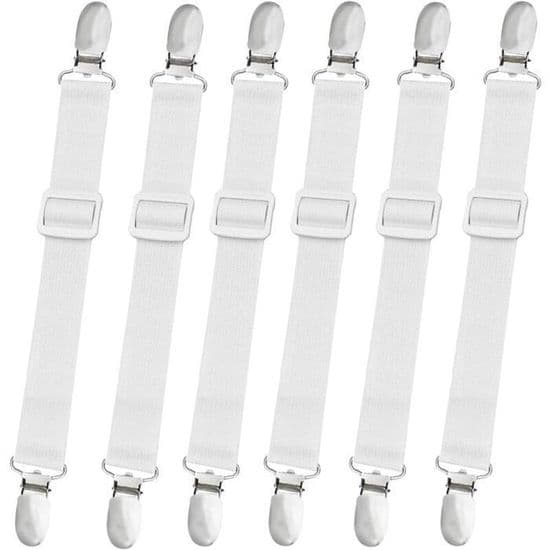 Justerbar dra-på-lakanrem - XVX - 8-pack - Universellt justerbar - Säker och diskret fästning - 30 sekunders installation