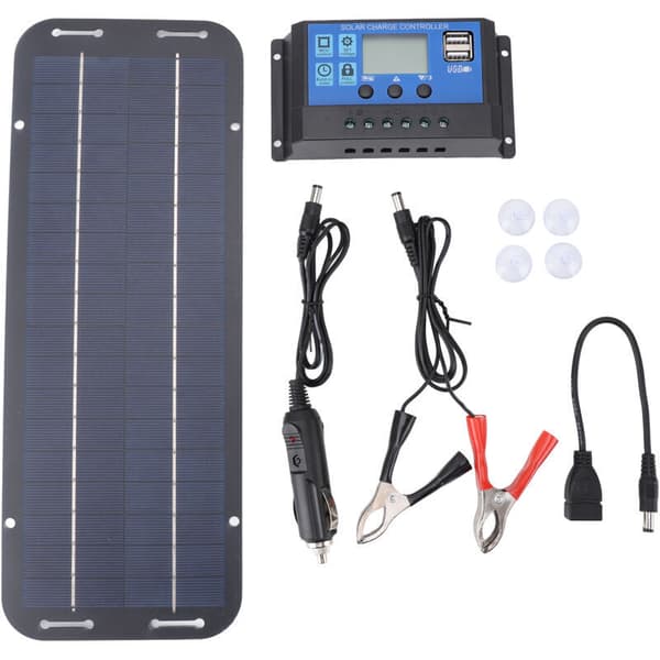 6W 18V Fleksibel Solpaneloplader, Bærbar Genopladelig Solpanel Bilbatterioplader med Controller