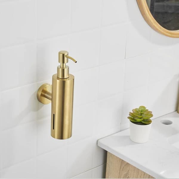Såpedispenser - RNEMITERY - 250 ml - Gull - Elegant rundt design - Påfyllbar