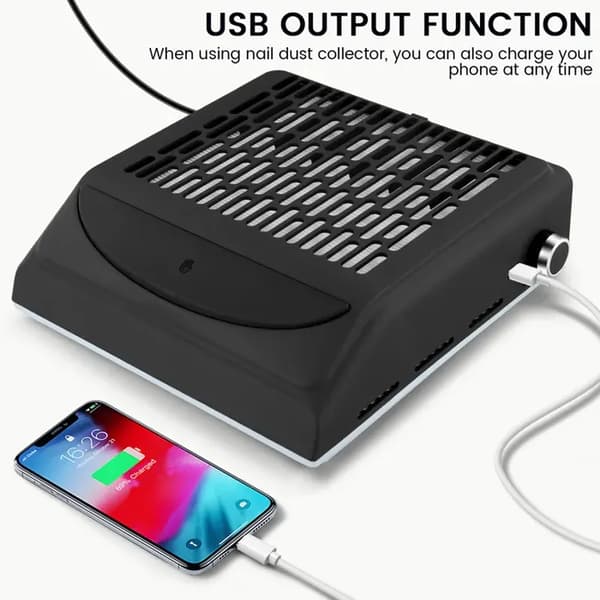 Professionel 100W neglestøvsuger med filter, USB-interface, justerbar sugeevne, neglestøvsuger til manicure