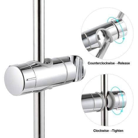 Justerbar håndholdt dusjholder, dusjhodeholder, 19–25 MM justerbar diameter, krom ABS dusjhodeholder (sølv)