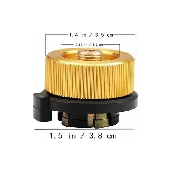 3-delad campinggasadapter - 28x38 mm - Aluminium, koppar, nylon