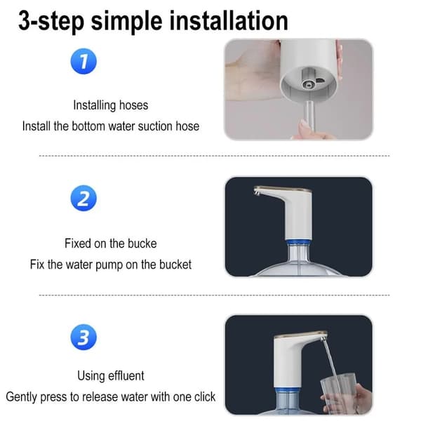 Ultratyst Elektrisk Vattenflaskpump Dricksvattendispenser USB Aste Pump Universal Kök-Svart