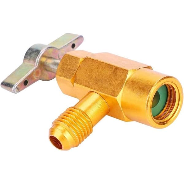 1/4\" SAE R-134a R-134 AC kølemiddelhaneadapter, dåsedispenseringsventilværktøj, 1/2\" gevind Acme