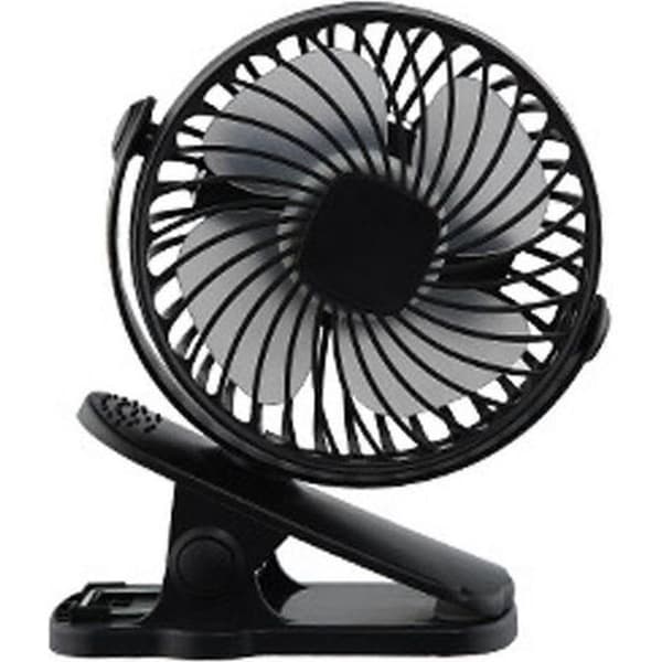 10 cm clip-on blæser. 3 blæserhastigheder. Mini lydløs blæser, USB genopladelig - mørkeblå.
