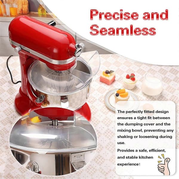 Hældeskjold til Kitchenaid 5,5 Quart, 6, 7, 8 Qt skål-løft standmixer tilbehør i rustfrit stål