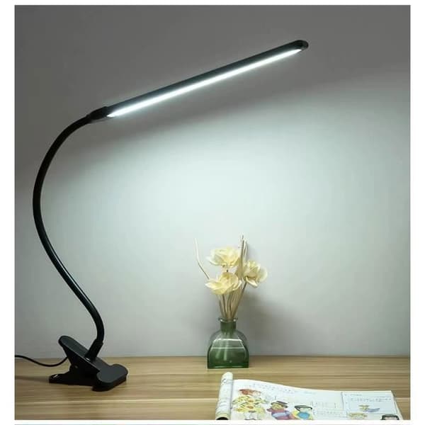 Bordlampe - LED - USB-klemme - 3 lystilstande - Øjenbeskyttelse - 12W - Sort